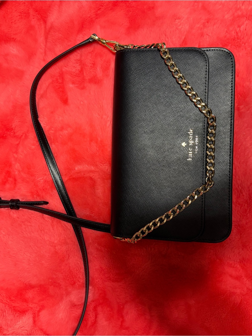 kate spade Black Leather Chain Crossbody